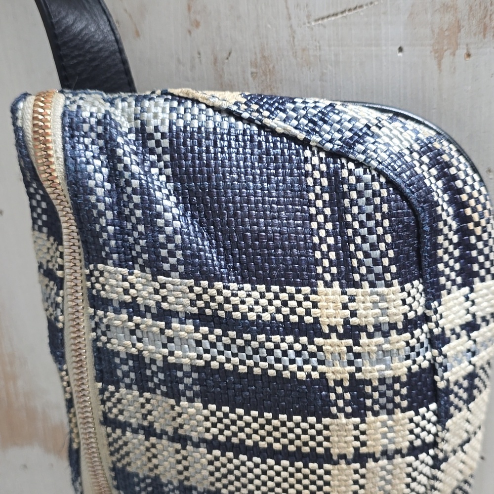 Clare V Plaid Fanny Pack In Navy/Cream - Picture 4 of 13